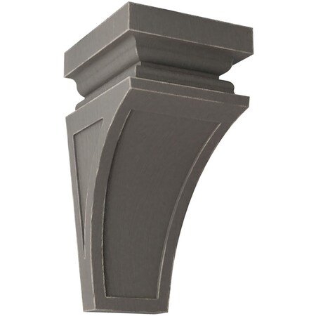 Ekena Millwork 6"W x 6 3/4"D x 12"H Large Nevio Wood Vintage Decor Corbel, Reclaimed Grey CORWD06X06X12NEGY